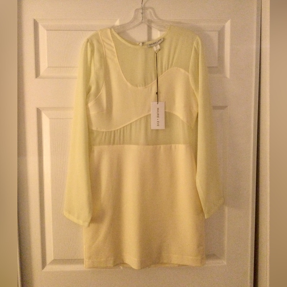 Pale Yellow Illusion Sheath Dress